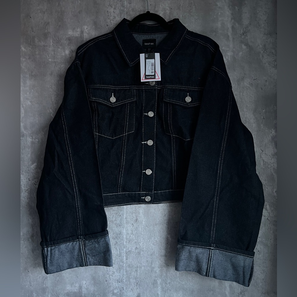 Boohoo BNWT Turned Up Wide Cuff Denim Jacket